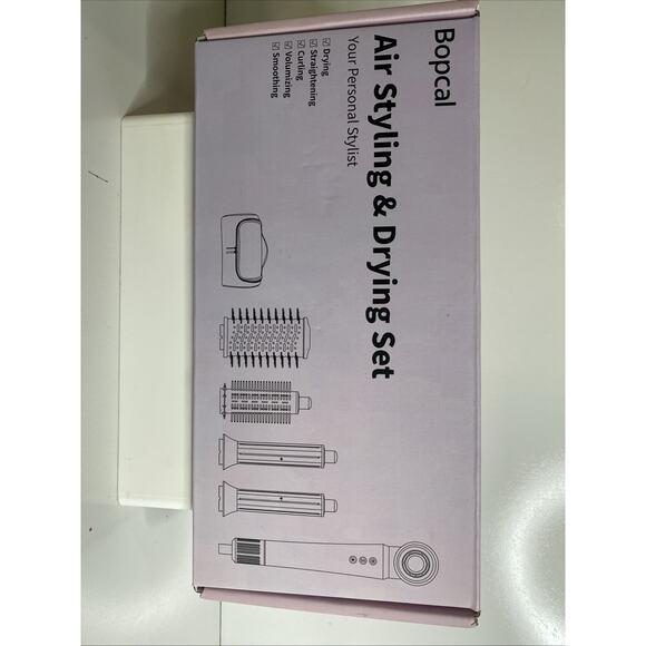 Bopcal 5-in-1 Air Wrap Hair Styler w/ Travel Bag, Pink Curler Dryer Straightener - Picture 10 of 11